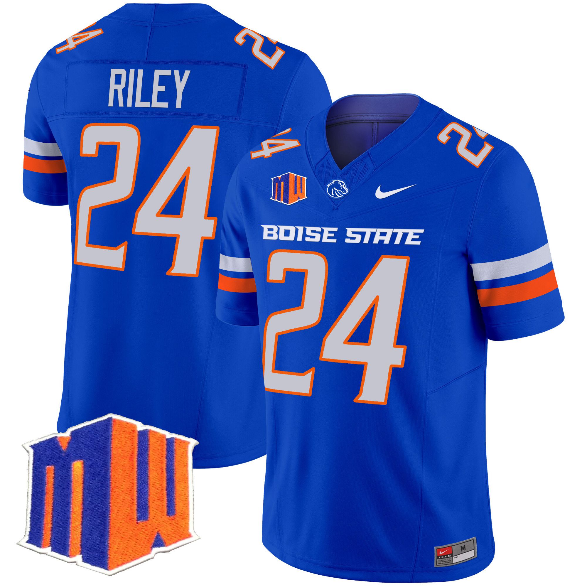 Men Boise State Broncos #24 Riley Blue Nike 2024 Vapor Limited NCAA Jersey style 1